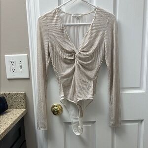 Gold Striped Long Sleeve Bodysuit